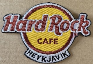 Parche para coser hierro sobre tela Hard Rock Café Reykjavik 10 cm x 7 cm usado excelente estado