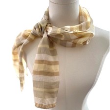 Liz Claiborne Anne Klein Silk Scarf Beige Tan Pink Nuetral