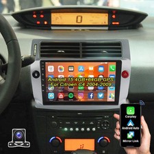 4G+64GB CarPlay 9" Android 15 Autoradio Für Citroen C4 2004-2009 Navi RDS Kamera