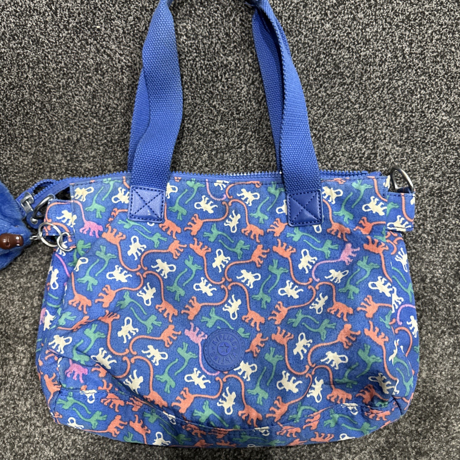 Blue Monkey Pattern Kipling  Multi Way Cross Body… - image 5