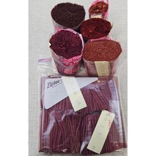 Mary Maxim Rug Yarn Lot 6pc Burgundy Maroon Orange Latch Hook Acrylic Vintage