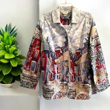 Christopher & Banks 5-Button Americana Jacket Womens 3X CJ Banks USA Long Sleeve