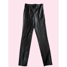 Zara Black Faux Leather Long Leggings, Medium, Ultra Soft, Stretchy, High Rise