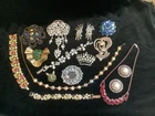 costume jewelry lot vintage unsigned pins bracelets lovely