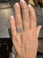 18ct White Gold Diamond Cluster Set Eternity Ring, Size O, 1.00ct, 750