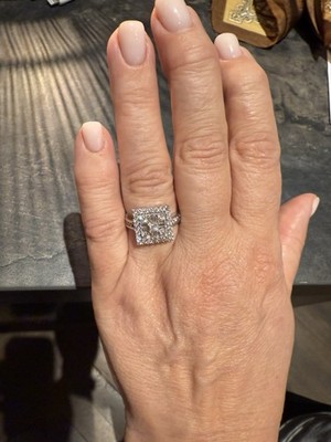 18kt Weißgold Diamant Cluster Set Eternity Ring, Größe O, 1,00ct, 750