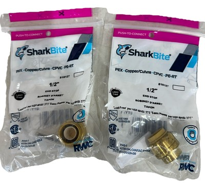 #ad SharkBite 1 2quot; End Stop Push to Connect Fitting U514LFZC 2 Pack {RR} $13.25