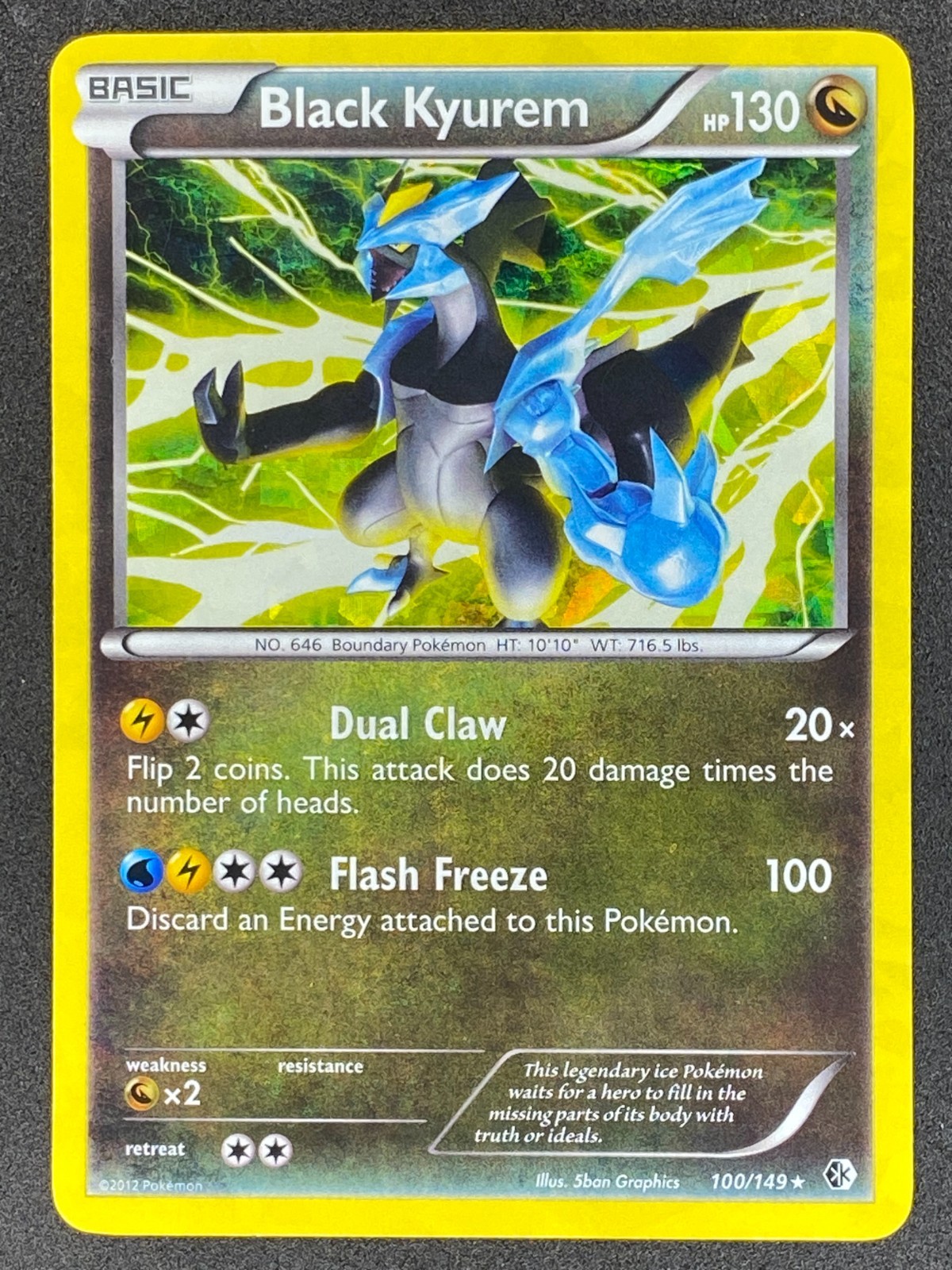 Pokémon Black Kyurem Cracked Ice Holo 100/149 BCR Boundaries Crossed LP/NM