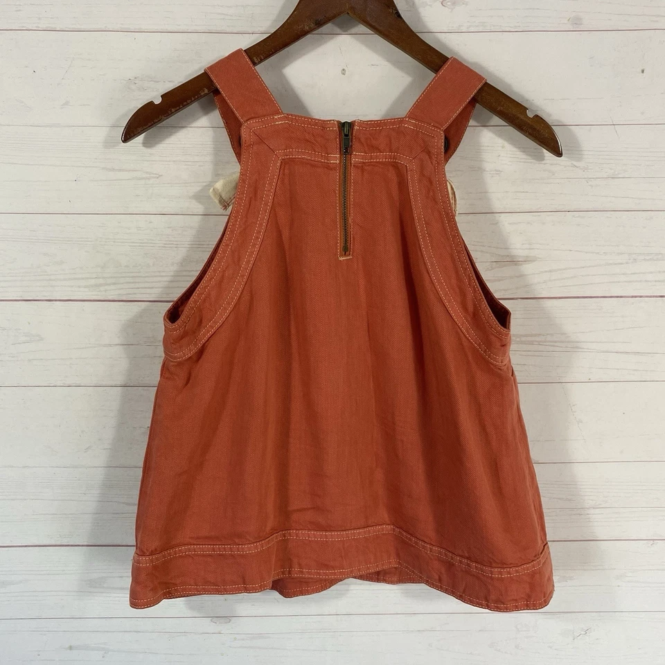 Top Anthropologie Maeve para mujer con corbata swing talla 8 coral mezcla de lyocell/lino cremallera trasera Foto 4 de 4