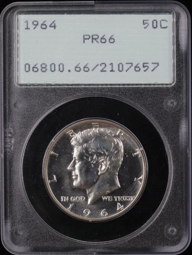 1964 KENNEDY HALF DOLLAR 50C PCGS PR66 - PCGS RATTLER HOLDER (P0632)