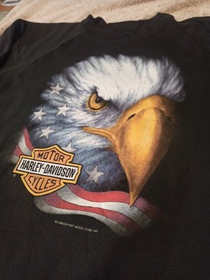 HARLEY DAVIDSON 3D EMBLEM 1992 FORT WORTH SWEATSHIRT XL EAGLE MADE IN USA SWEATSHIRT