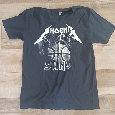 PHOENIX SUNS Next Level T Shirt  sz L lighting basketball art black white Sports
