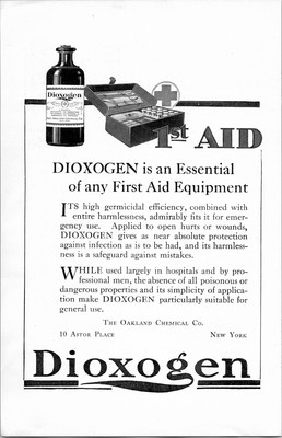 Dioxogen First Aid Print Ad 1917 - Vintage Medical Advertising Art