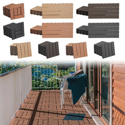 WPC Terrassenfliesen 30/60 cm Balkonfliesen Klickfliese 1-10㎡ Holzfliesen Garten