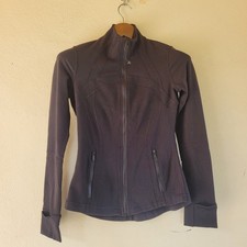 Lululemon Black Defien Jacket full zip Sz.6 Thoumbholes Stretch Yoga Top Running