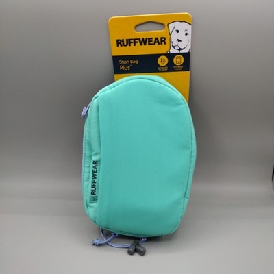 Ruffwear Stash Bag Plus Aurora Teal Holds Phone Attaches To Leash Zippered Pouch