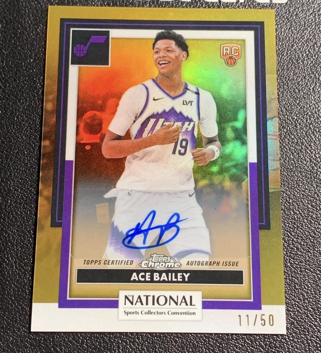 Ace Bailey 2026 Topps Chrome National Gold Auto /50
