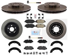 Front Rear Carbon Brake Rotors Pads Hardware Fits 16-21 Mercedes Benz Metris