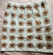 Rebellion Again Womens Boho Crochet Granny Square Mini Skirt, Size S, NWT