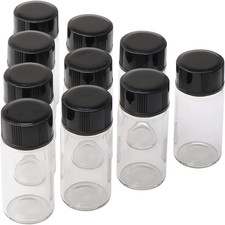 10 Pack 5ml Clear Glass Vials Screw Caps Small Refillable Sample Bottles Lab Oil