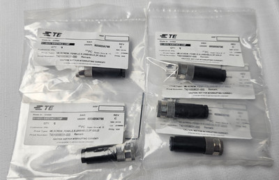 Lot of 5 New TE Connectivity T4010008031-000 M8 Female 3-Pin Sensor Connector