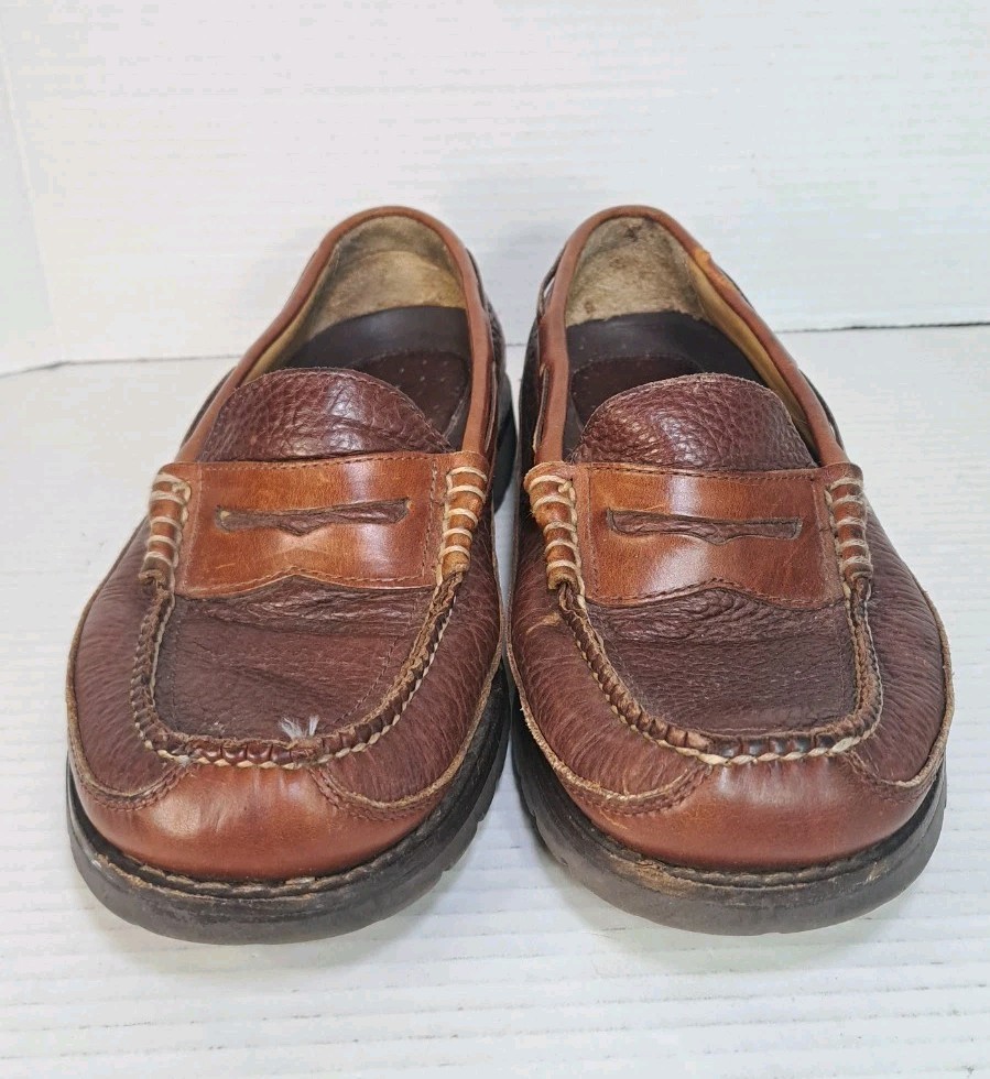 L.L.Bean Men’s 9 D Loafers Leather Brown House Indoor Shoes USA L.L.Bean Men main image 4