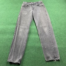 Vintage Levis 550 Jeans Mens 33 Black Denim 90S Orange Tab Dark Wash FITS 32x32