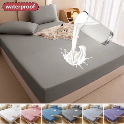 Mattress Covers Protector Adjustable Non-Slip Bed Fitted Sheet with Elastic Band