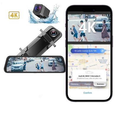4K 11  WiFi GPS Dual Dash Cam Car Rear View Mirror Camera IPS Video Recorder