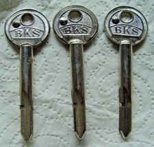 3 originale BKS Kreuzbartschlüssel Rohlinge NEU