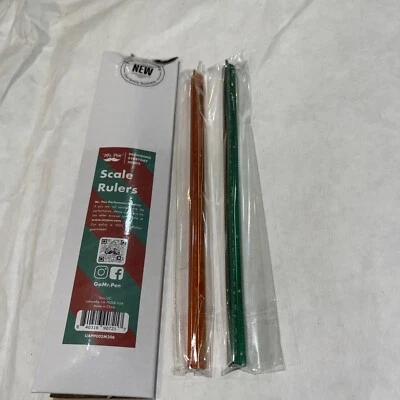 Mr. Pen- Small Architectural Scale Ruler, Alum. 6 Inch, 2 Pack, Green & Orange