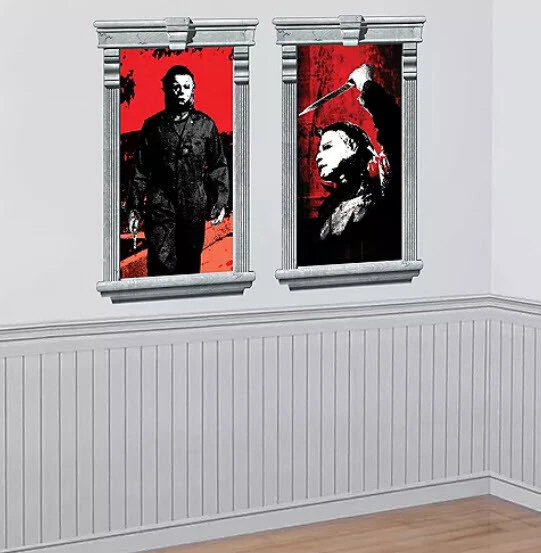 HALLOWEEN Michael Myers Scene Setter Halloween party 2 wall or window Silhouette - Image 2 of 3