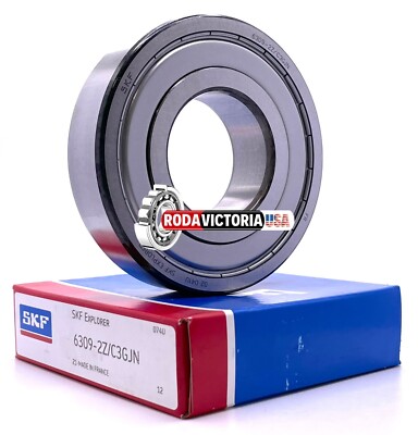 SKF 6309 ZZ C3 GJN Deep Groove Ball Bearing, Metal Shielded