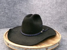 Vintage John B Stetson Cowboy Hat Black Men Size 7 Long Oval 4X Beaver Western