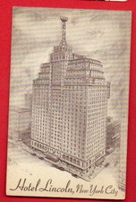 NEW YORK, HOTEL LINCOLN NEW YORK CITY VINTAGE...
