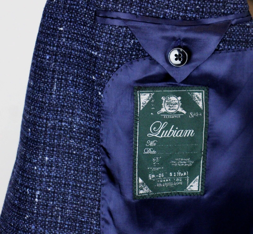Abrigo deportivo Lubiam 50 R se adapta a 48 R (60 EU) para hombre azul marino jaspeado lana blazer nuevo con etiquetas Foto 2 de 4