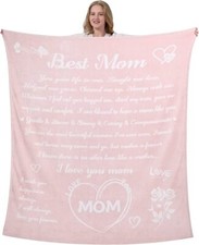 Gifts for Mom, Birthday Gifts for Women, Mom Blanket from Daughter Pink 65  x55   