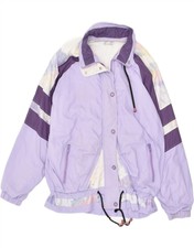 Sergio Tacchini Womens Oversized Bomber Jacket Us 12 Large Purple Nv03
