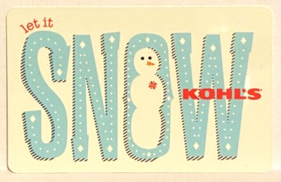 Kohl's Dept Store ''Let it Snow'' Snowman Christmas Holiday Winter 2013 Gift Card