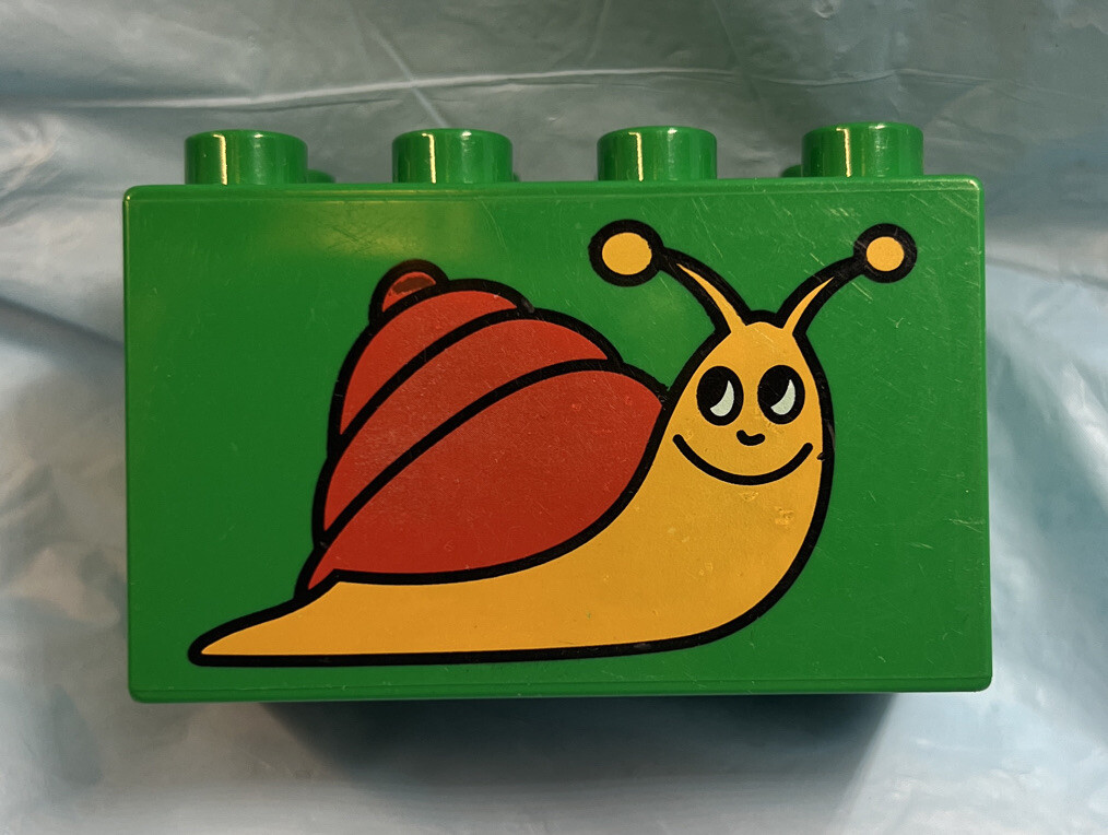 Duplo Polybag Snail VINTAGE LEGO DUPLO BUILDING BLOCKS 2x4 GREEN