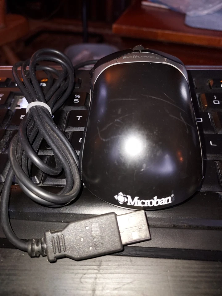 Fellowes Microban Black 5 Button Optical Mouse w/ Scroll Wheel USB Wired 98913 - Image 3 of 4