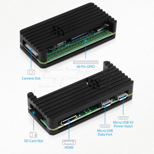Raspberry Pi Zero 2 W Aluminum Enclosure CNC Armored Shell Case with Power - Picture 5 of 14