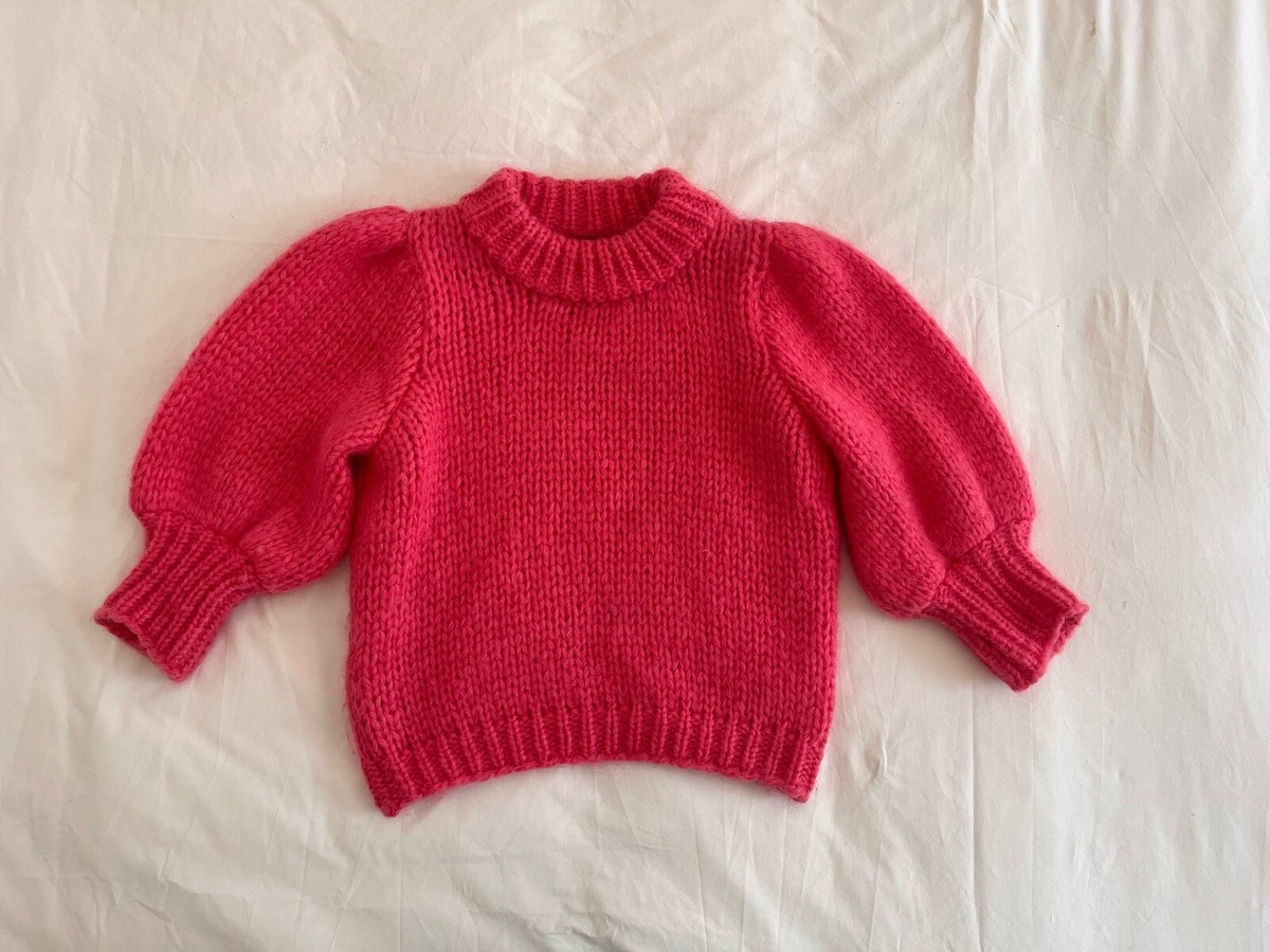 Puff Sleeve Ganni Hand Knit Wool Ganni Julliard Puff Sleeve Sale