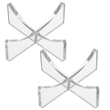 2 Pcs Basketball Display Stand Holder Football Soccer Racks Acrylic Clear