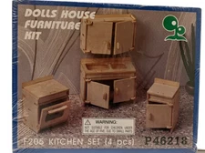 Harbor Freight Tools Wooden Model, Doll House Furniture Kit Kitchen Set