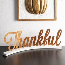 New Fall Holiday Sign Home Decorative Thankful Decor Thanksgiving Autumn Art