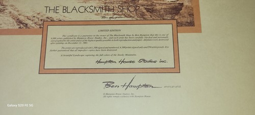 Ben Hampton Signed Print THE BLACKSMITH SHOP 1981 - Picture 7 of 17
