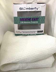Slumberfy Breathe Easy Waterproof Mini Crib Mattress Protector 27" x 39" x 5"