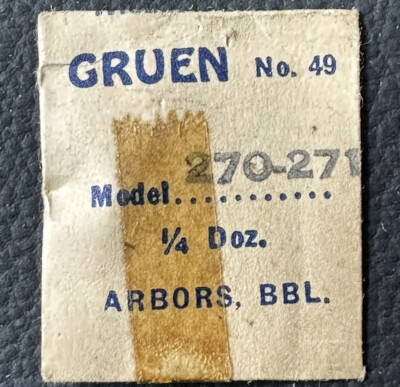 GENUINE GRUEN EB195 CAL270-271 ARBOR BBL 1/4 DOZ  JEWELER WATCH REPAIR NOS WP6