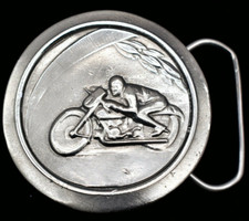 1970s Motorcycle Street Bike Racer Vintage Belt Buckle